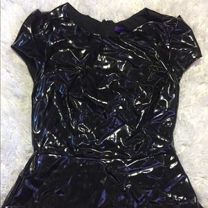 Liquid black latex peplum top!